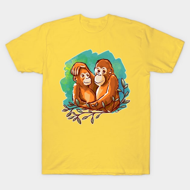 Monkey Hugs T-Shirt by ElephantShoe